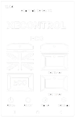 Line drawing of the XeControl Wi-Fi app and Bluetooth handset