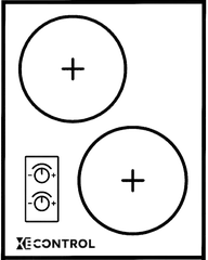 Line drawing of the twin Instaheat hotplates